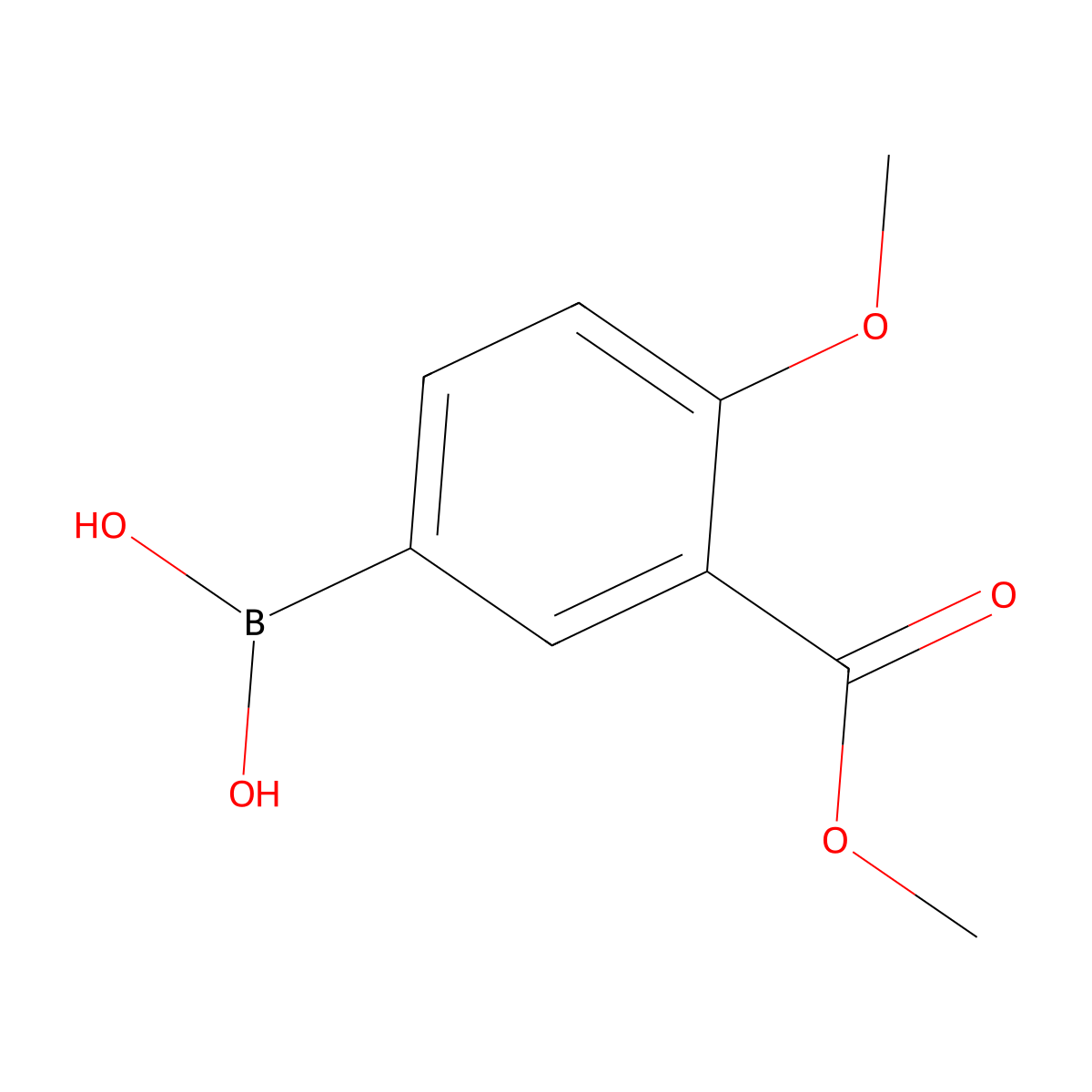 4-Methoxy-3-(methoxycarbonyl)phenylboronic acid molecular structure, CAS 1071958-96-7