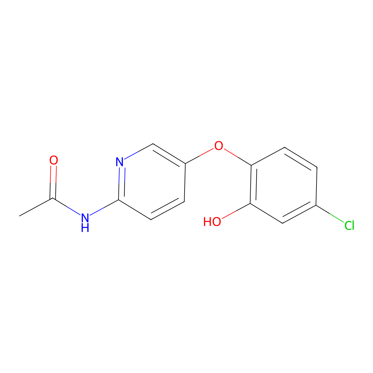 N-(5-(4-chloro-2-hydroxyphenoxy)pyridin-2-yl)acetamide molecular structure, CAS 1071966-42-1
