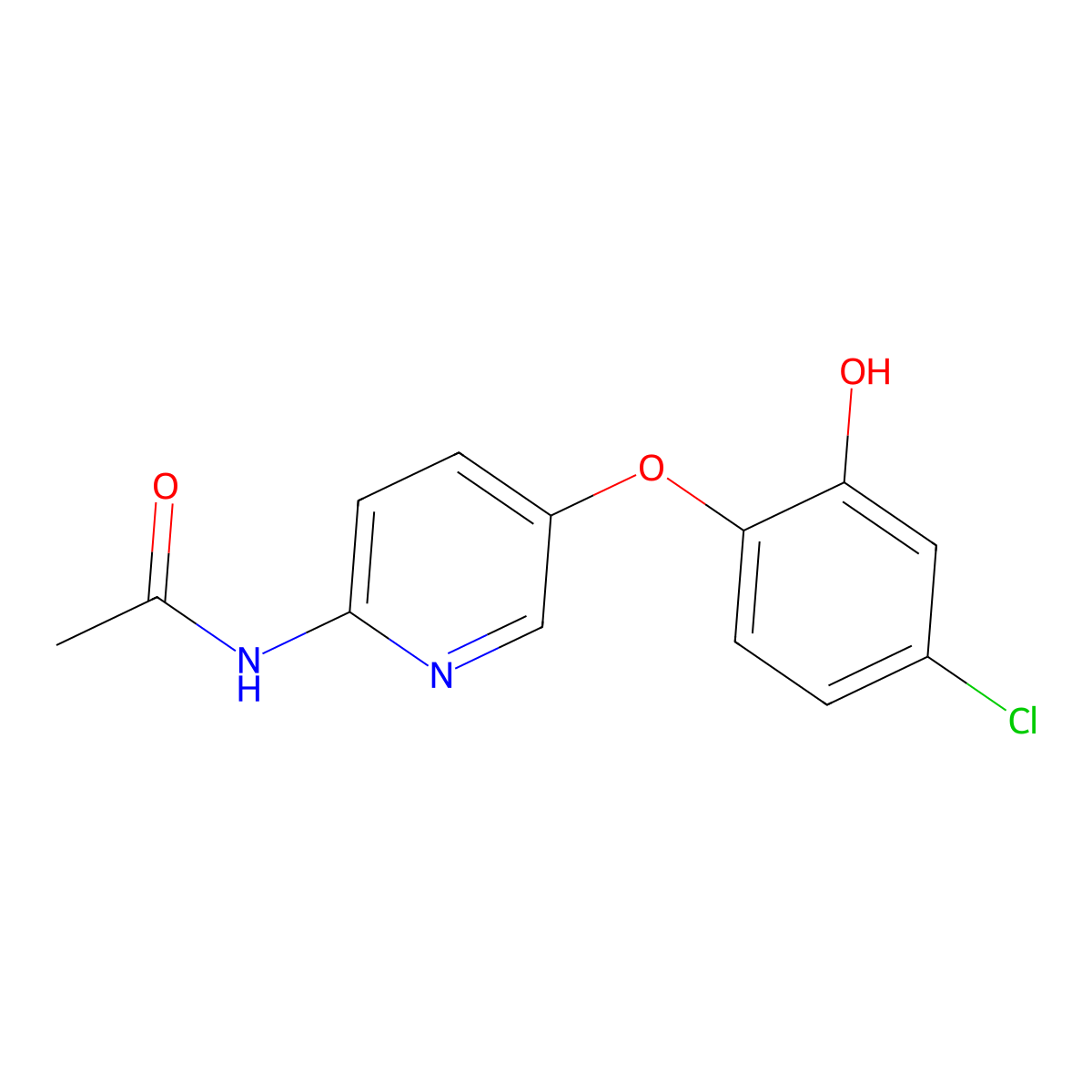 N-(5-(4-chloro-2-hydroxyphenoxy)pyridin-2-yl)acetamide molecular structure, CAS 1071966-42-1
