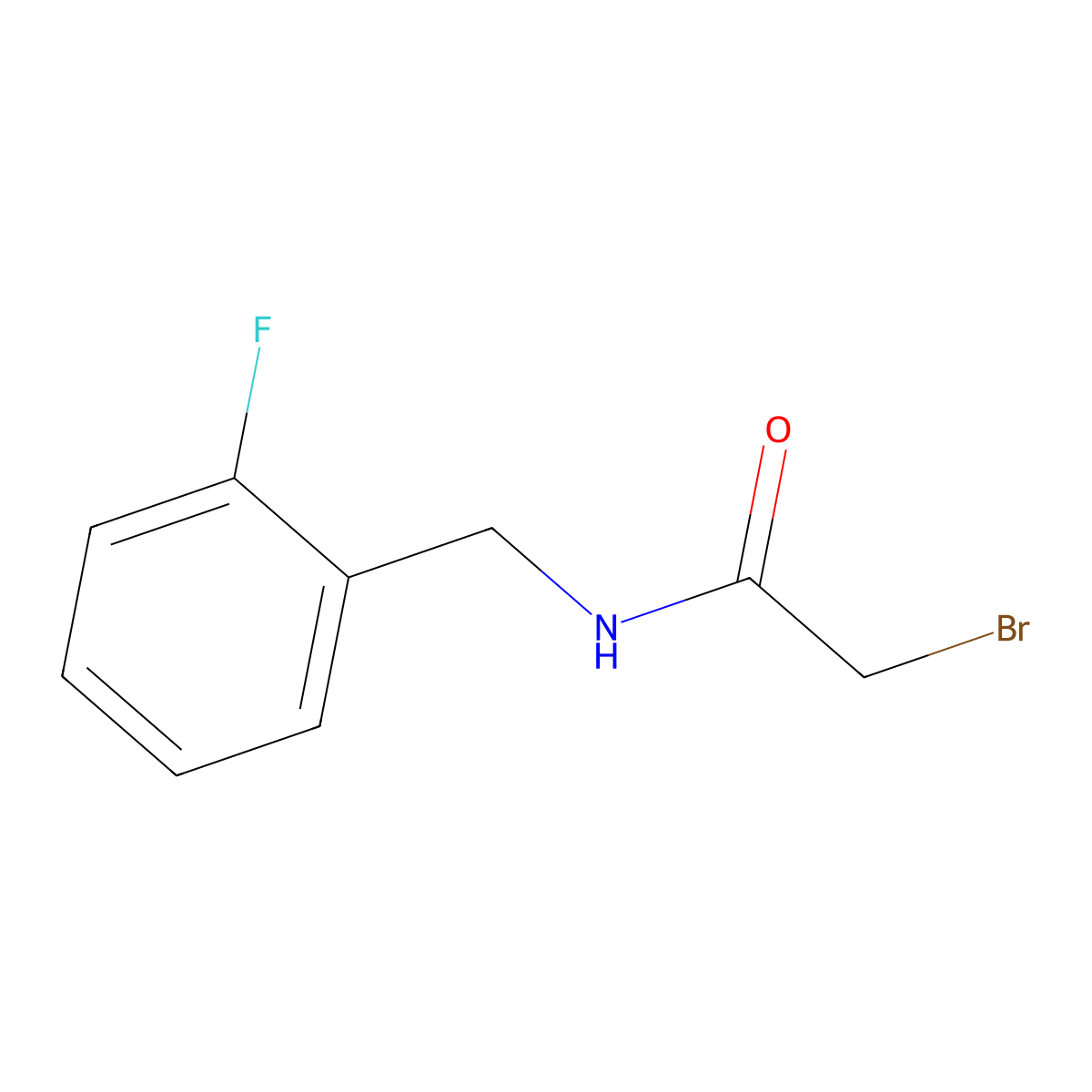 2-Bromo-N-(2-fluorobenzyl)acetamide molecular structure, CAS 1071969-91-9