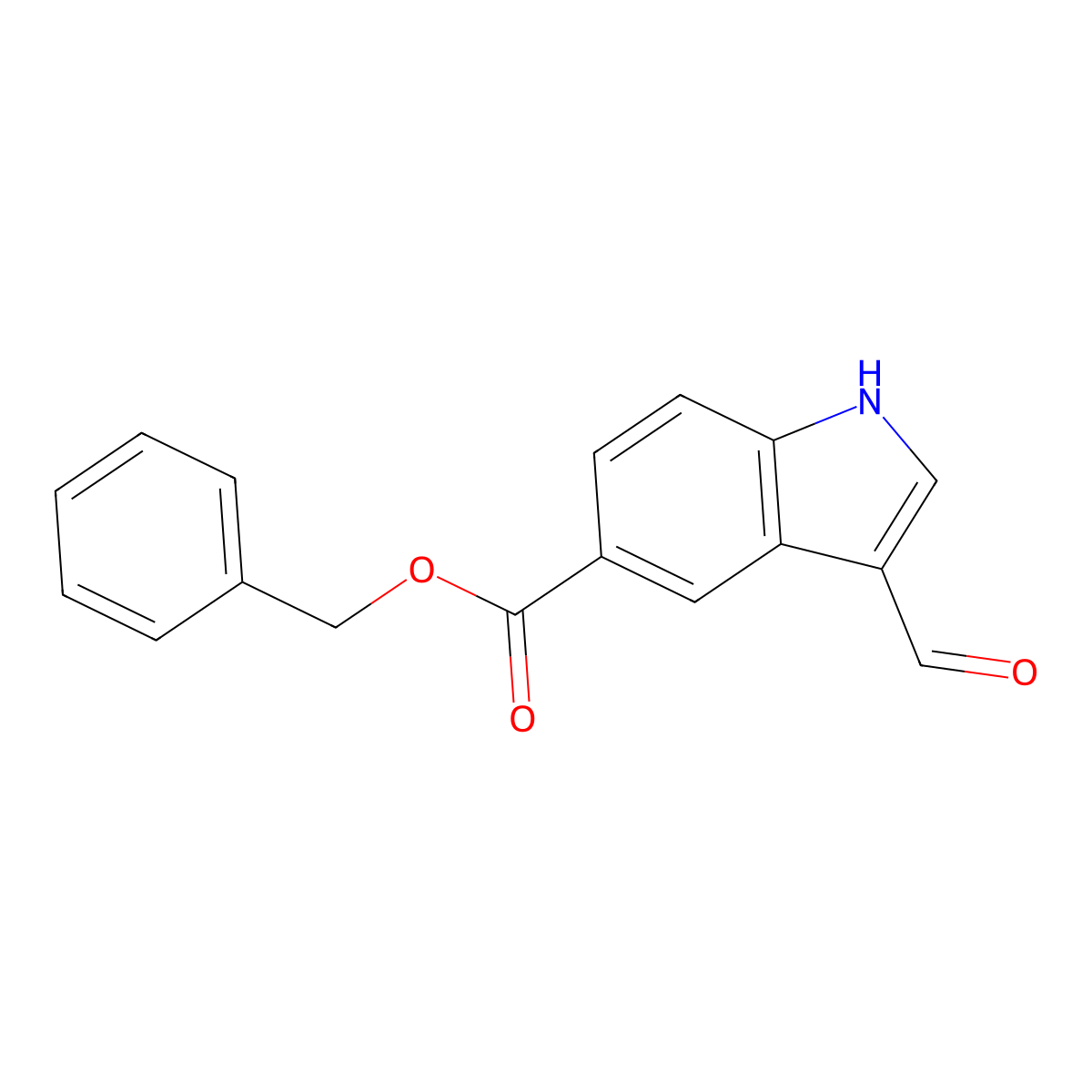 benzyl 3-formyl-1H-indole-5-carboxylate molecular structure, CAS 1071973-79-9