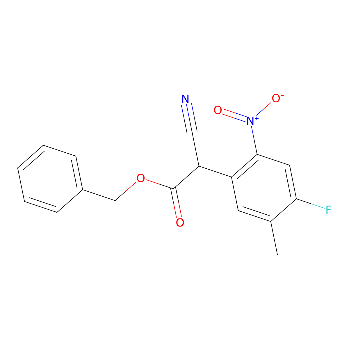 Benzyl 2-cyano-2-(4-fluoro-5-methyl-2-nitrophenyl)acetate molecular structure, CAS 1071974-01-0