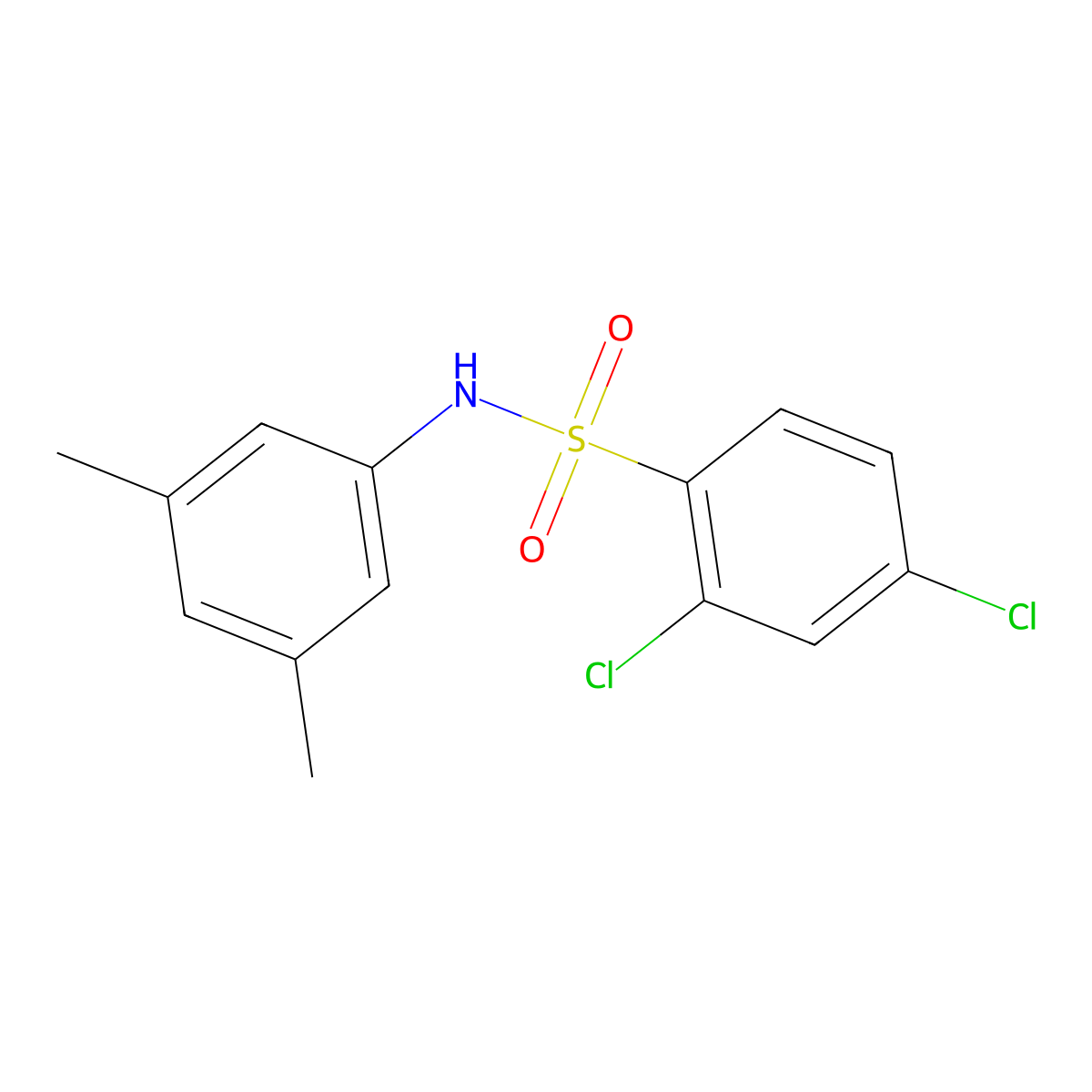 2,4-dichloro-N-(3,5-dimethylphenyl)benzene-1-sulfonamide molecular structure, CAS 1071989-10-0