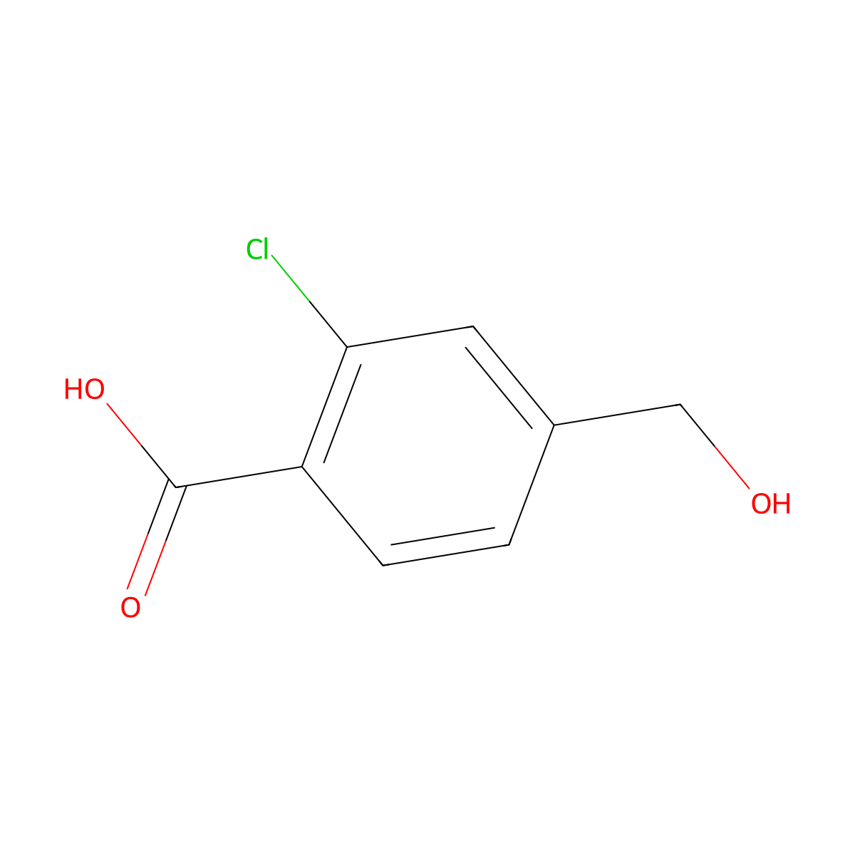 2-Chloro-4-(hydroxymethyl)benzoic acid molecular structure, CAS 1071989-48-4
