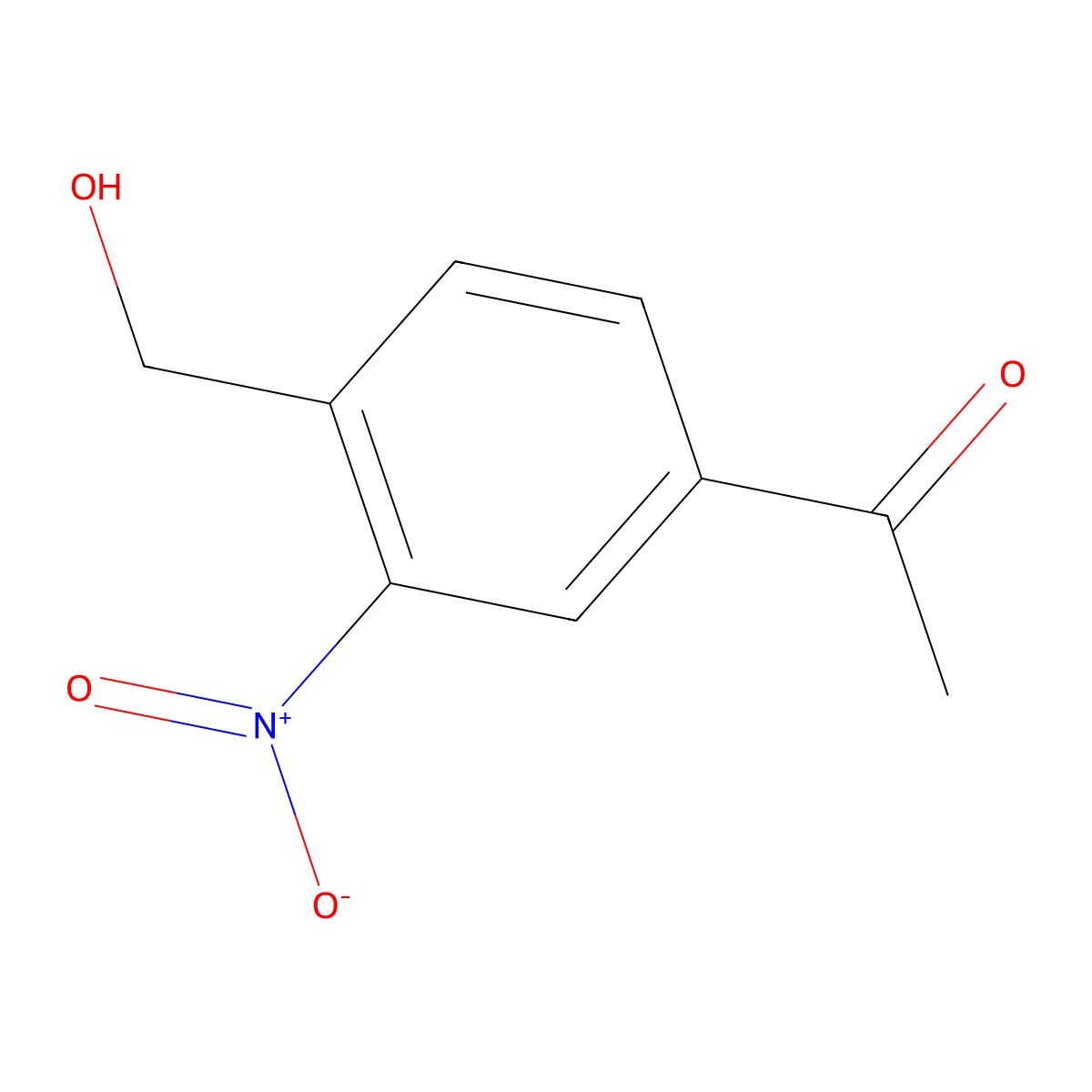 1-(4-(Hydroxymethyl)-3-nitrophenyl)ethanone molecular structure, CAS 1071998-91-8