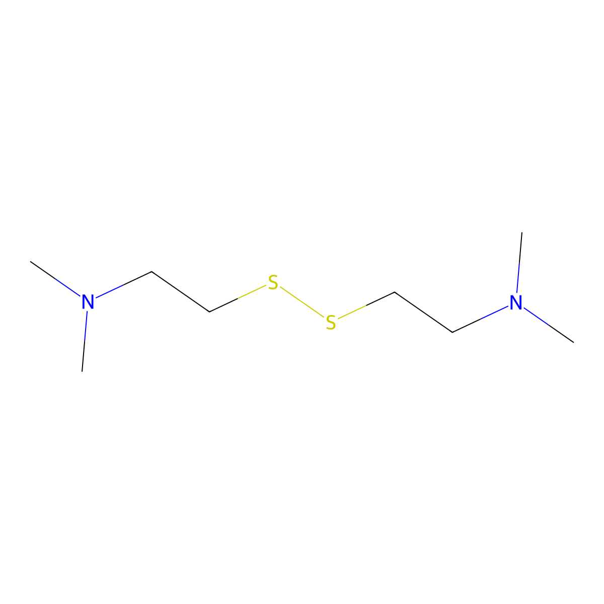 2,2'-Dithiobis(N,N-dimethylethanamine) molecular structure, CAS 1072-11-3