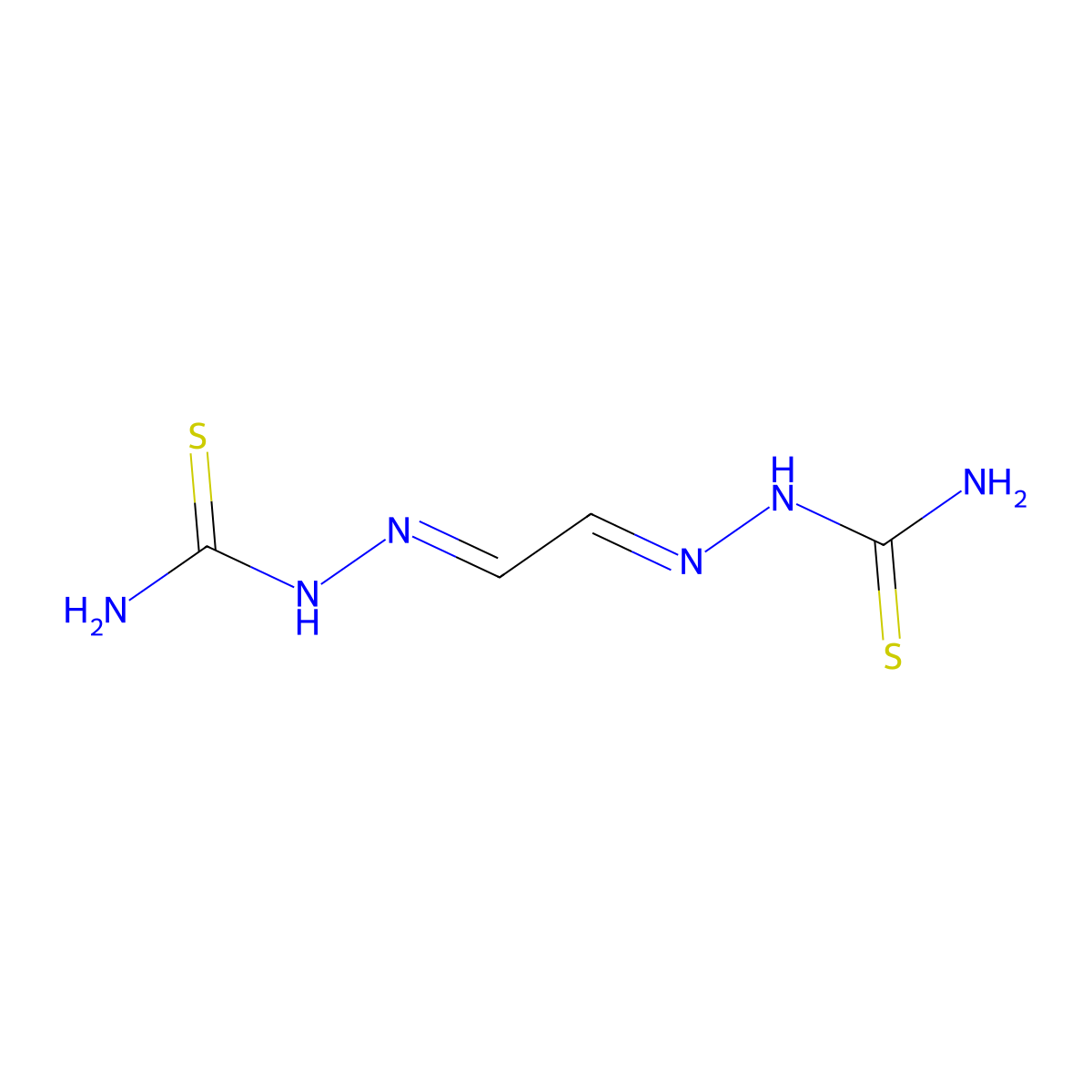 Glyoxal dithiosemicarbazone molecular structure, CAS 1072-12-4