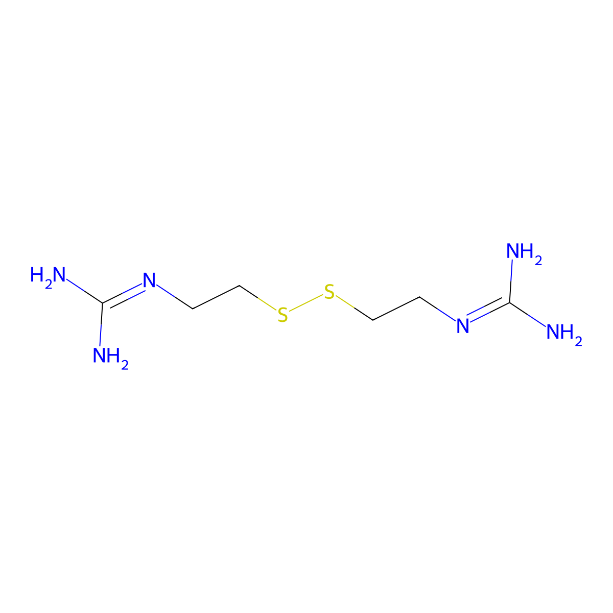 N,N'''-(Dithiodi-2,1-ethanediyl)bis(guanidine) molecular structure, CAS 1072-13-5