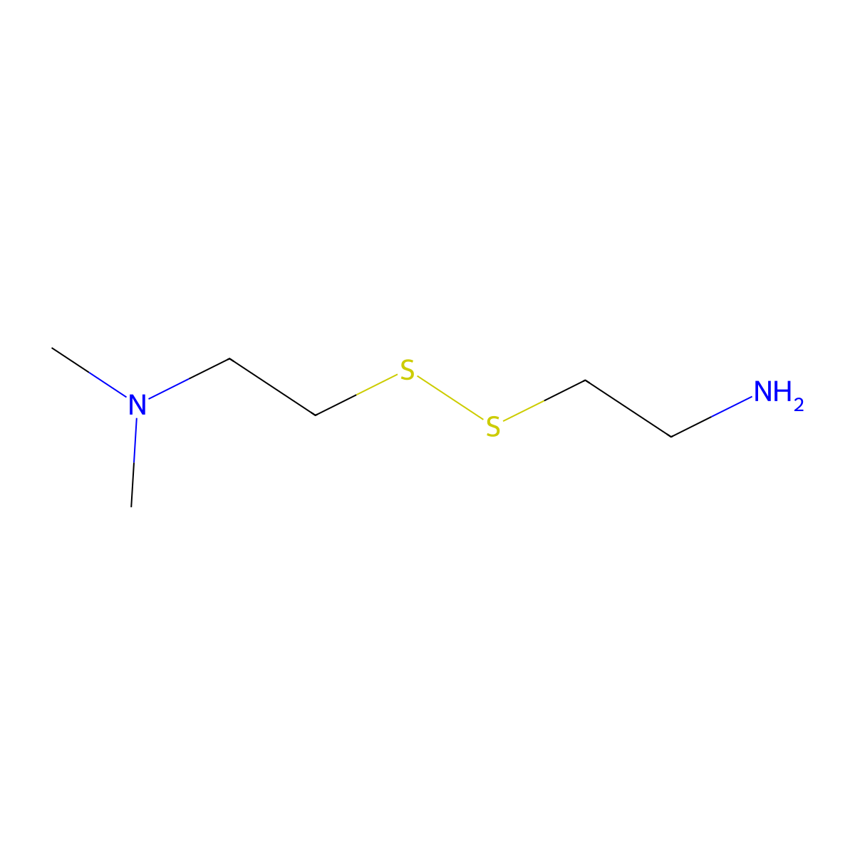 {2-[(2-Aminoethyl)disulfanyl]ethyl}dimethylamine molecular structure, CAS 1072-18-0