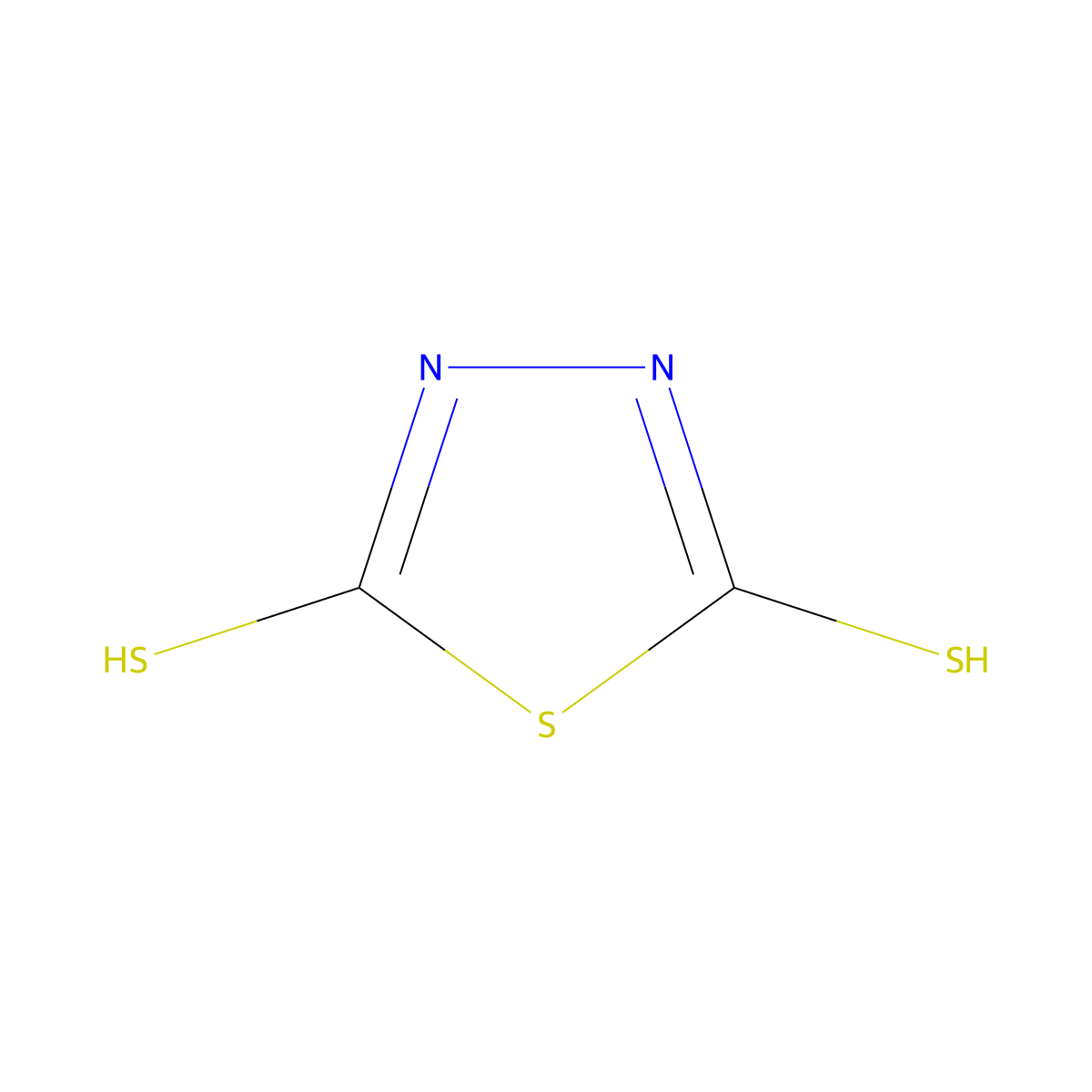 1,3,4-thiadiazole-2,5-dithiol molecular structure, CAS 1072-71-5
