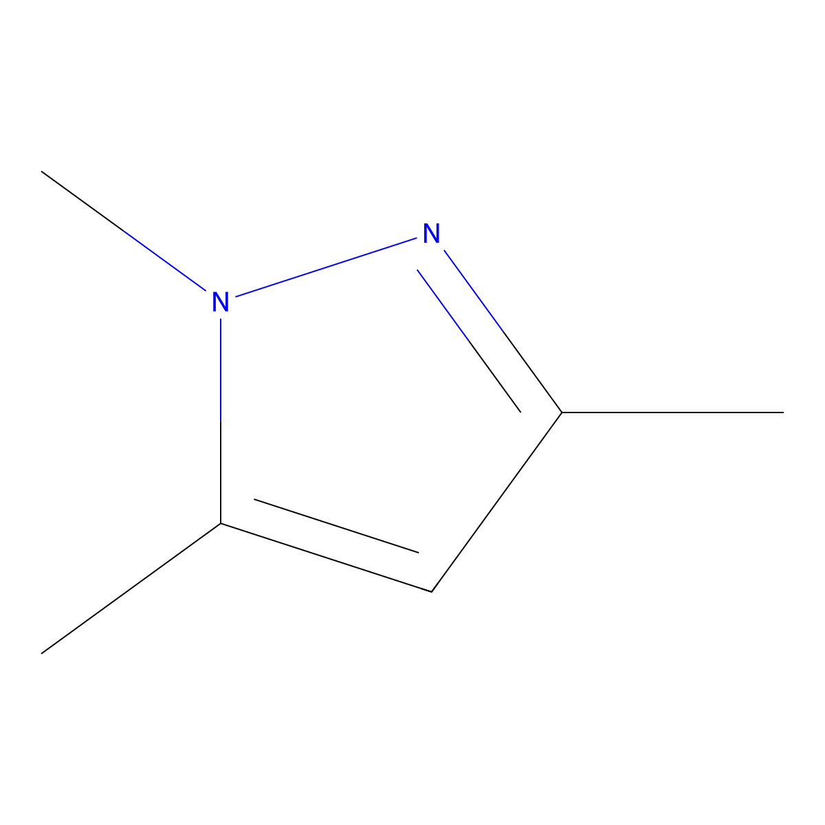 1,3,5-Trimethylpyrazole molecular structure, CAS 1072-91-9