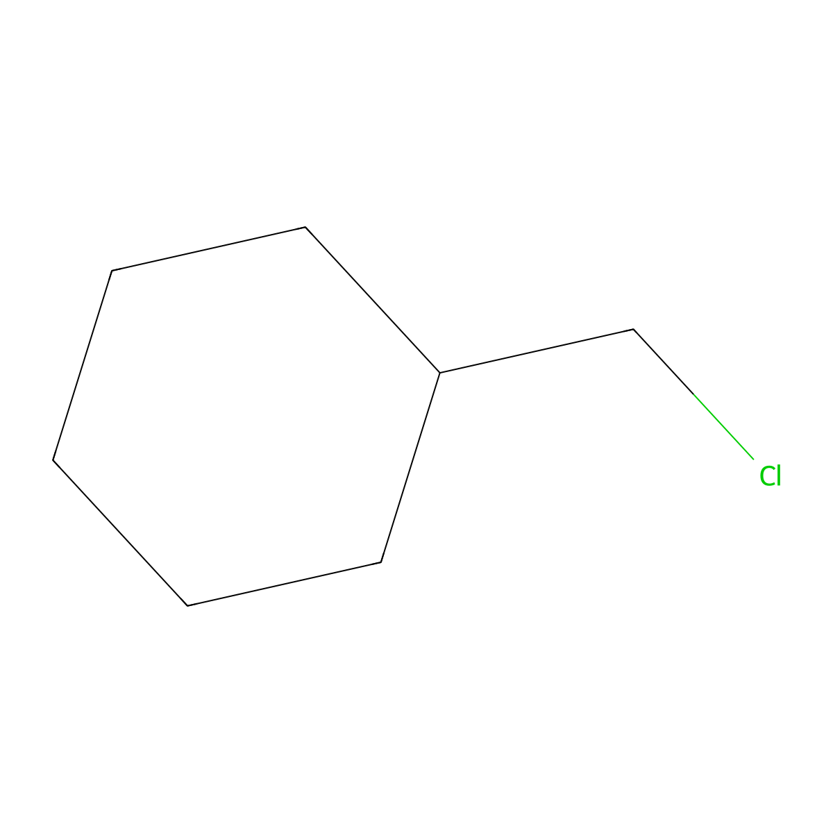 (Chloromethyl)cyclohexane molecular structure, CAS 1072-95-3