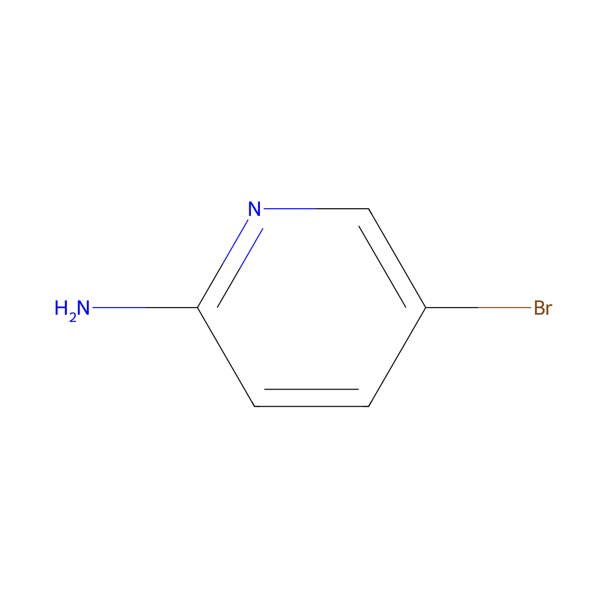 2-Amino-5-bromopyridine molecular structure, CAS 1072-97-5