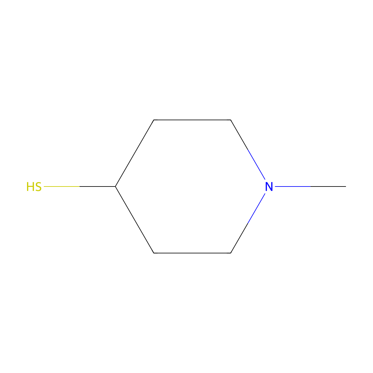 1-Methylpiperidine-4-thiol molecular structure, CAS 1072-99-7