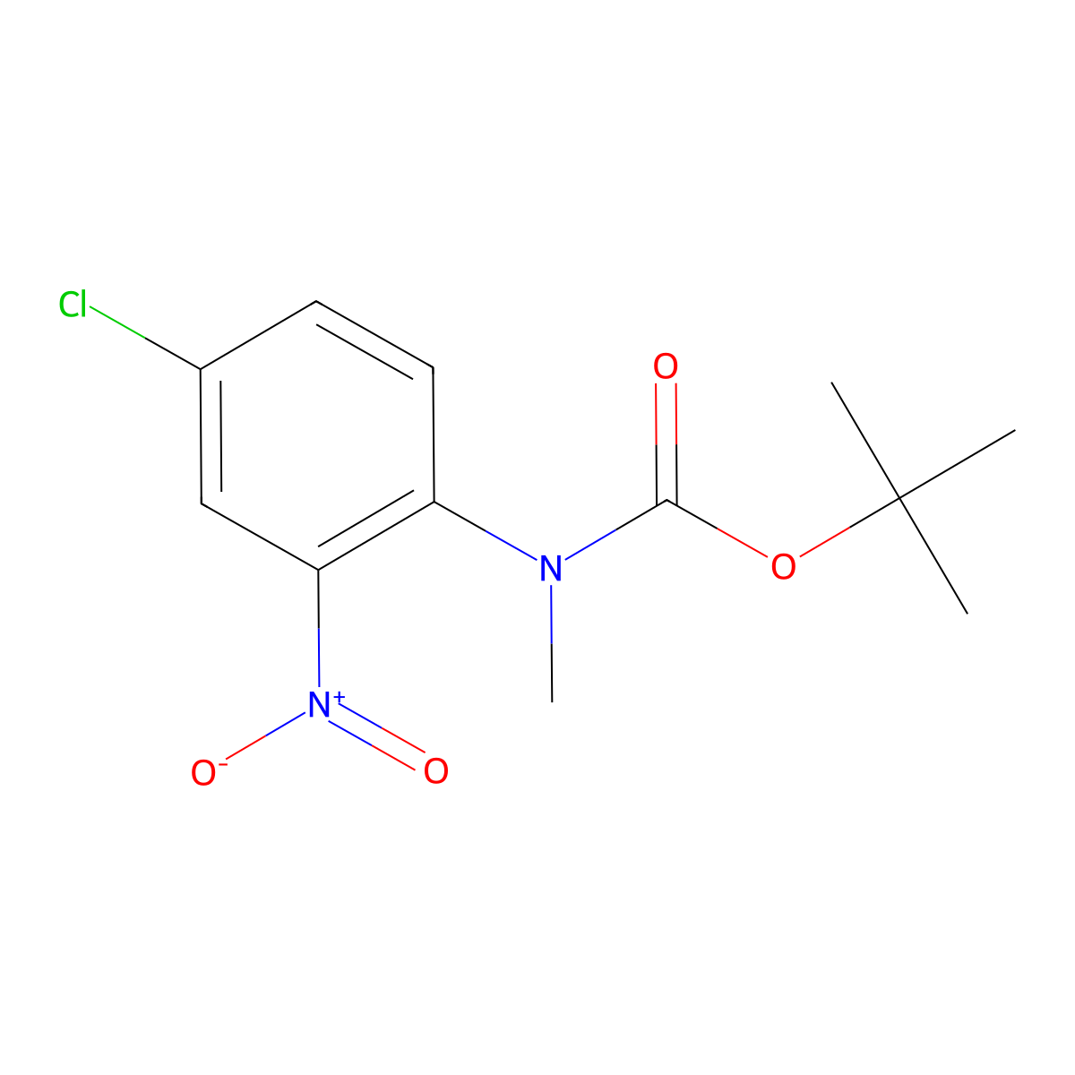 tert-butyl N-(4-chloro-2-nitrophenyl)-N-methylcarbamate molecular structure, CAS 1072002-70-0