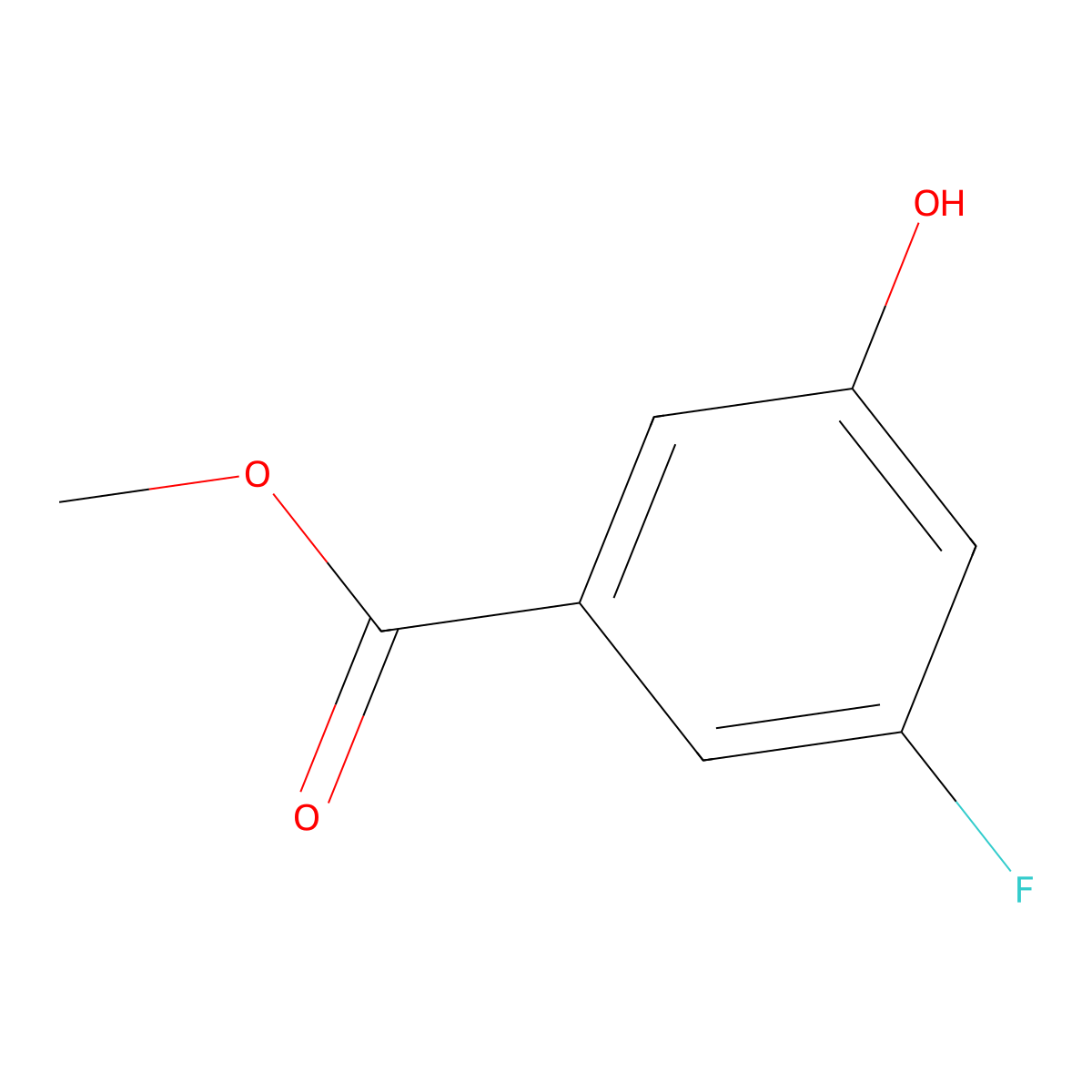 Methyl 3-fluoro-5-hydroxybenzoate molecular structure, CAS 1072004-32-0