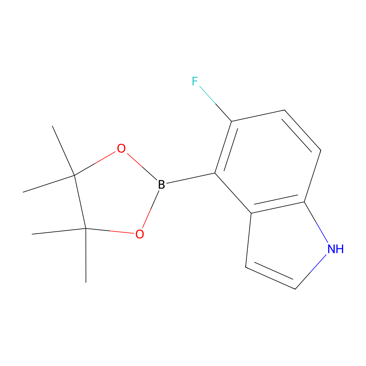 5-Fluoro-1H-indole-4-boronic acid, pinacol ester molecular structure, CAS 1072009-08-5