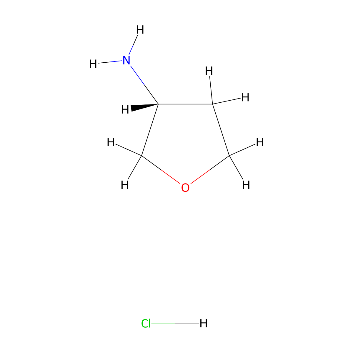 (3R)-3-Aminotetrahydrofuran hydrochloride molecular structure, CAS 1072015-52-1