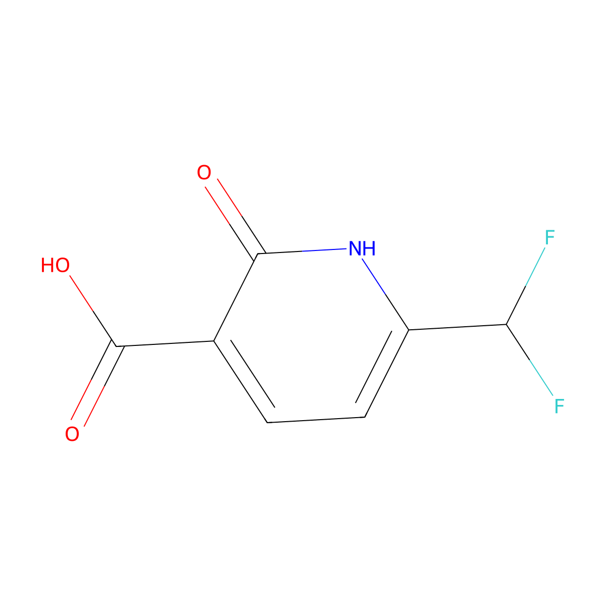 6-(Difluoromethyl)-2-oxo-1,2-dihydropyridine-3-carboxylic acid molecular structure, CAS 1072027-67-8