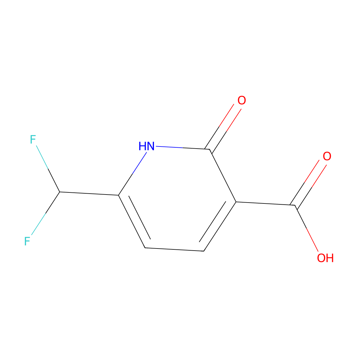 6-(Difluoromethyl)-2-oxo-1,2-dihydropyridine-3-carboxylic acid molecular structure, CAS 1072027-67-8