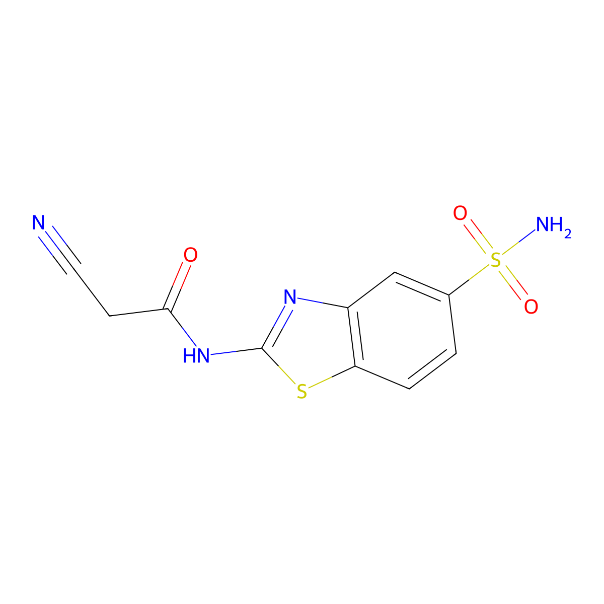 2-Cyano-N-(5-sulfamoyl-1,3-benzothiazol-2-yl)acetamide molecular structure, CAS 1072069-55-6