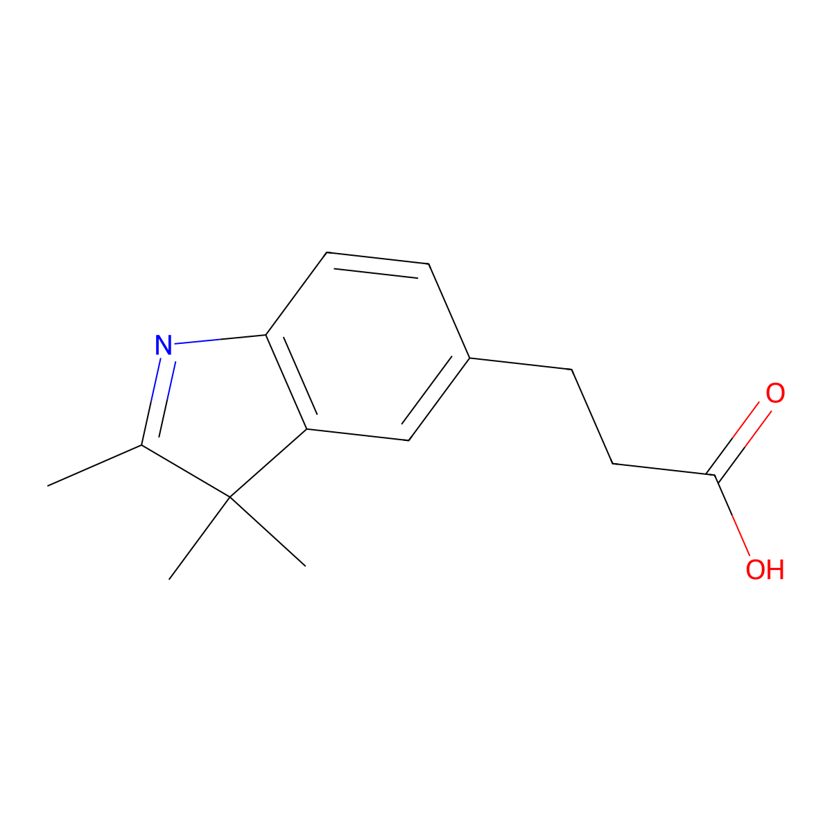 3-(2,3,3-Trimethyl-3H-indol-5-yl)propanoic acid molecular structure, CAS 1072069-91-0