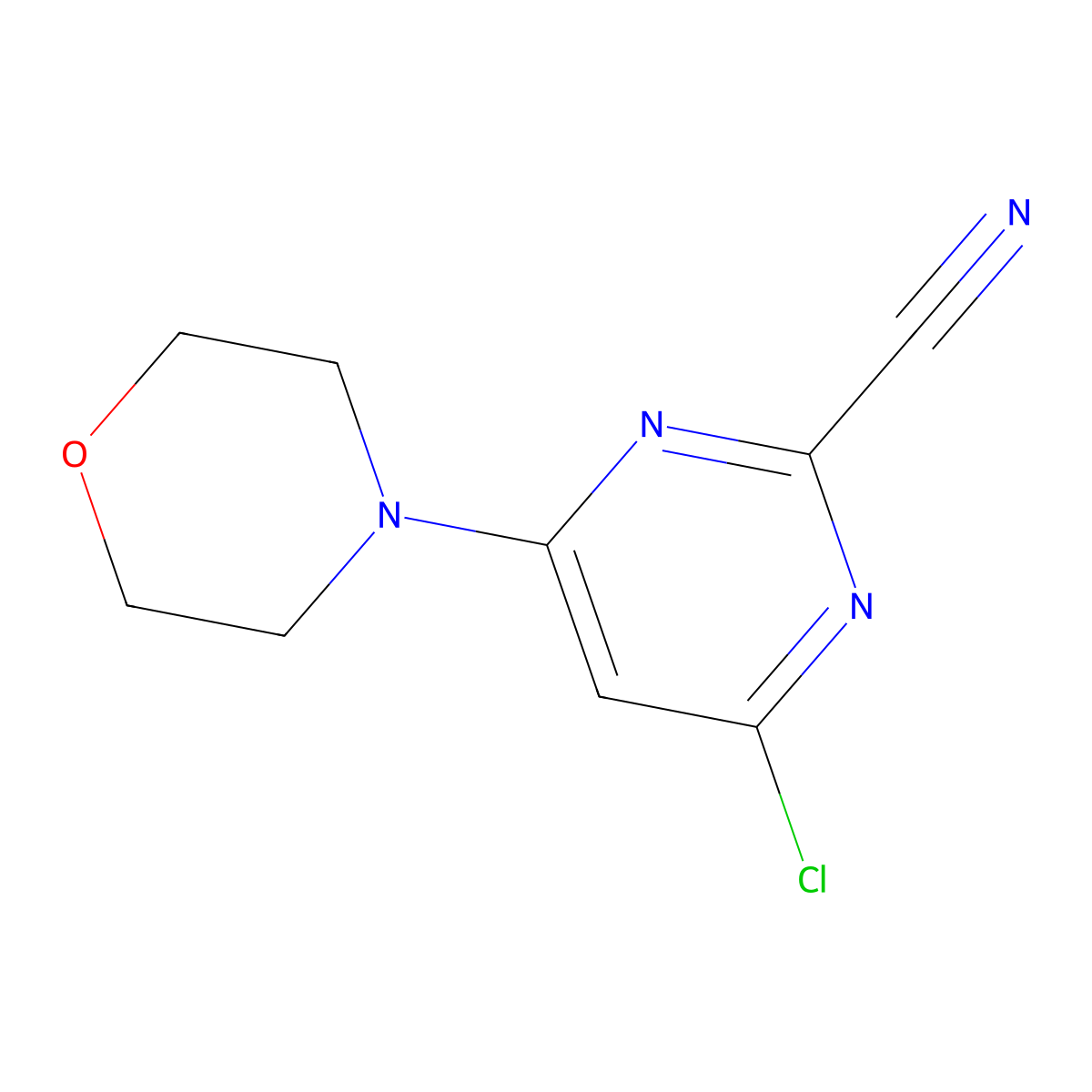 4-Chloro-6-morpholinopyrimidine-2-carbonitrile molecular structure, CAS 1072084-69-5