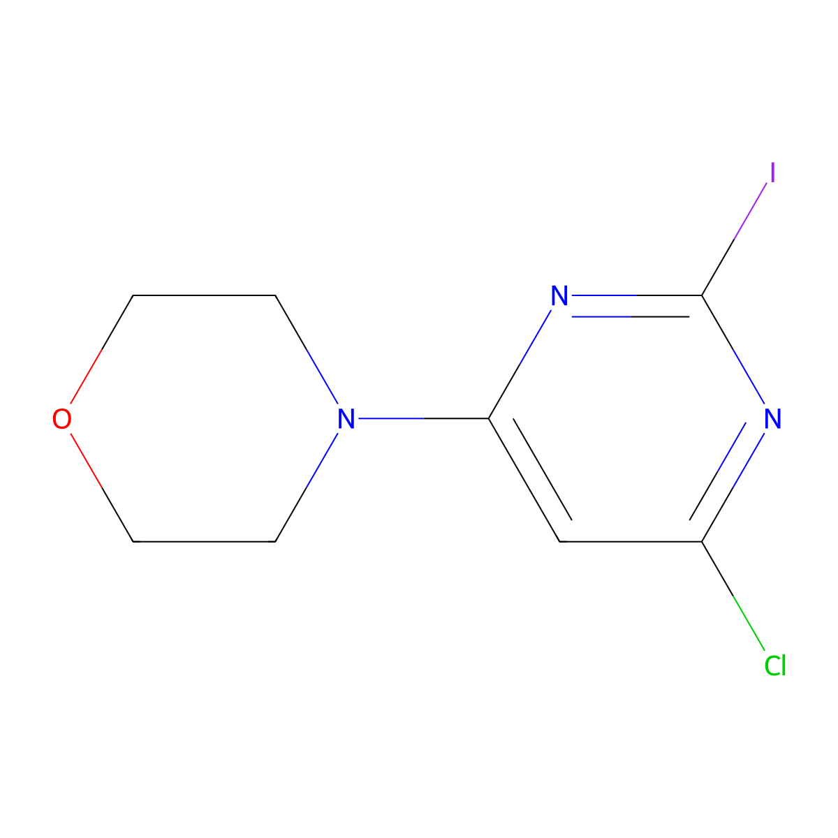 4-(6-Chloro-2-iodopyrimidin-4-yl)morpholine molecular structure, CAS 1072084-73-1