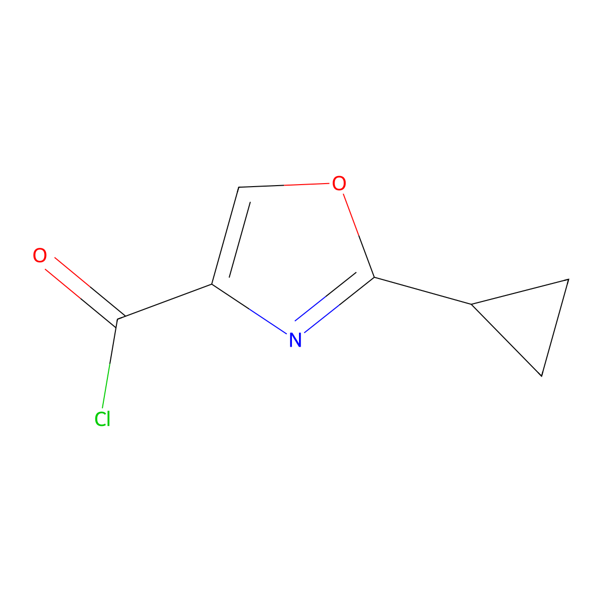 2-Cyclopropyl-1,3-oxazole-4-carbonyl chloride molecular structure, CAS 1072103-26-4