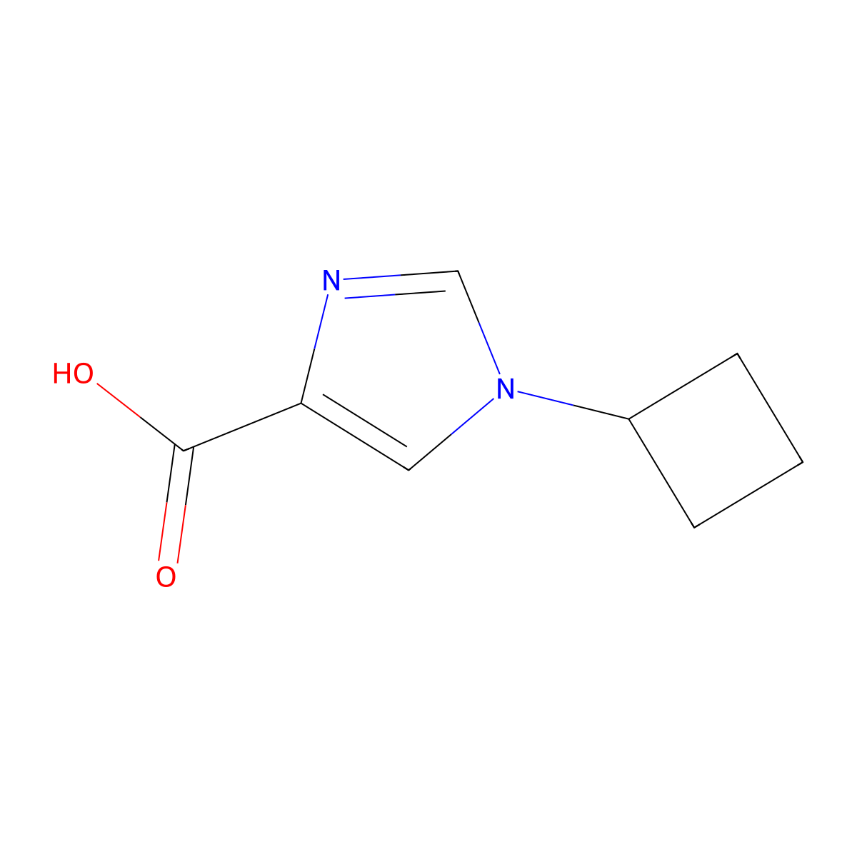 1-Cyclobutyl-1H-imidazole-4-carboxylic acid molecular structure, CAS 1072103-27-5