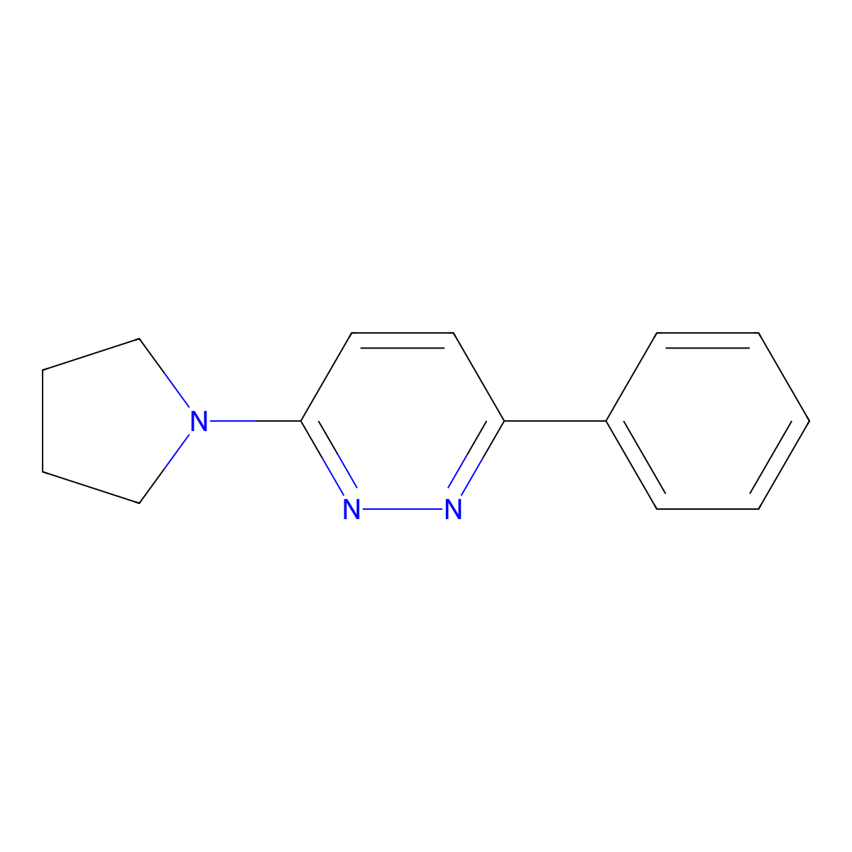 3-Phenyl-6-pyrrolidinylpyridazine molecular structure, CAS 107212-06-6
