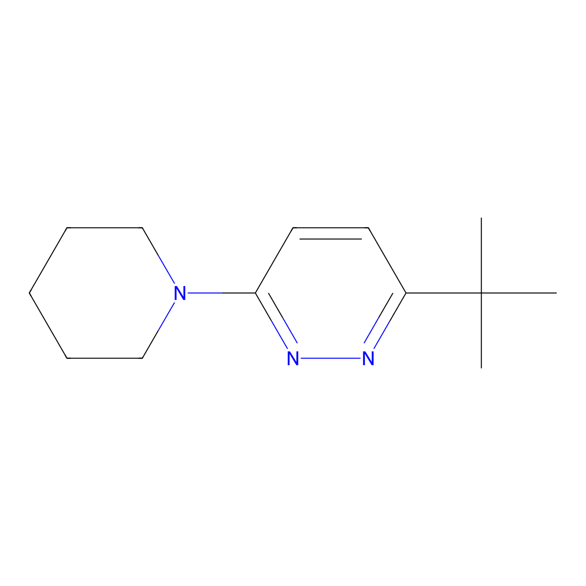 3-Tert-butyl-6-(piperidin-1-yl)pyridazine molecular structure, CAS 107214-30-2