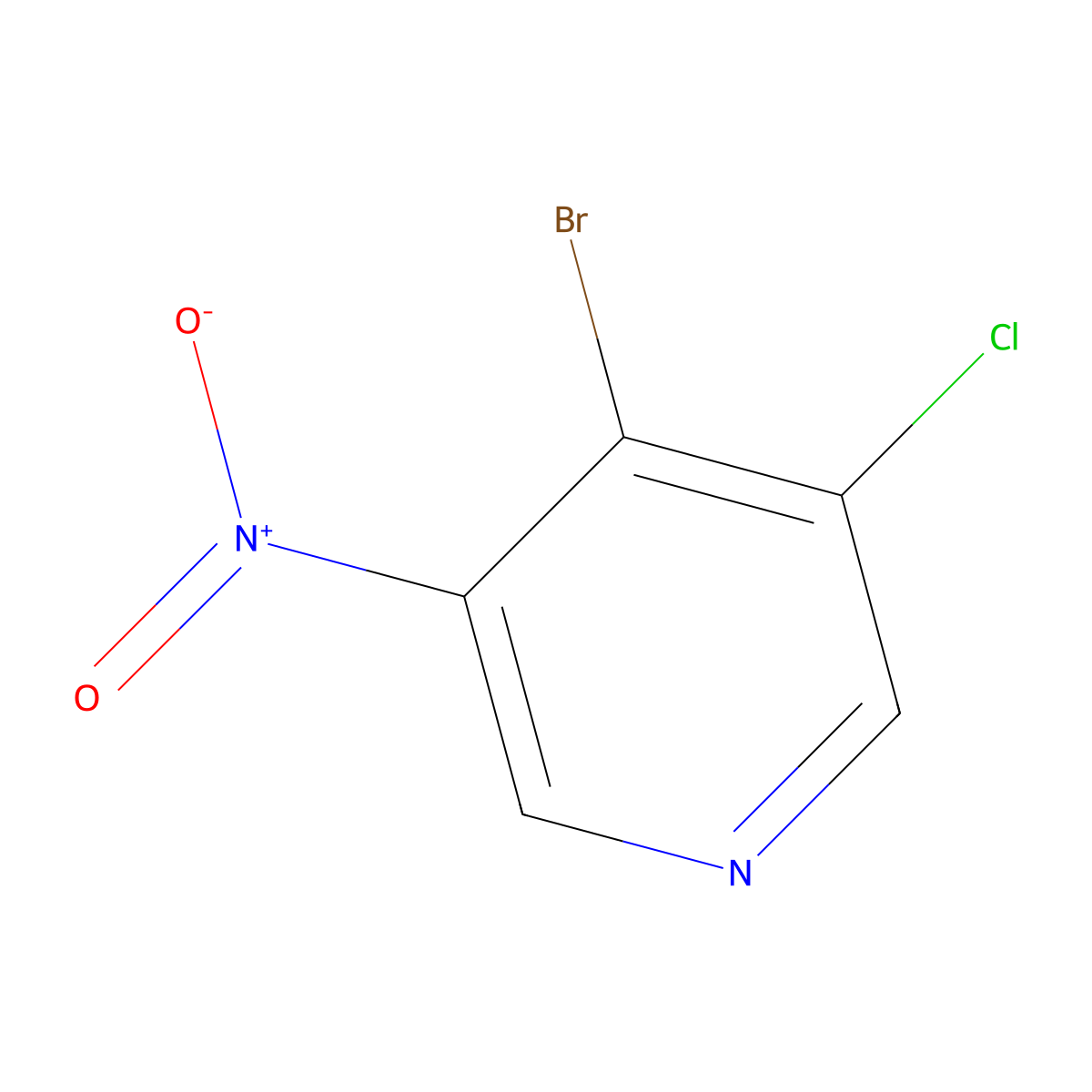 4-Bromo-3-chloro-5-nitropyridine molecular structure, CAS 1072141-30-0