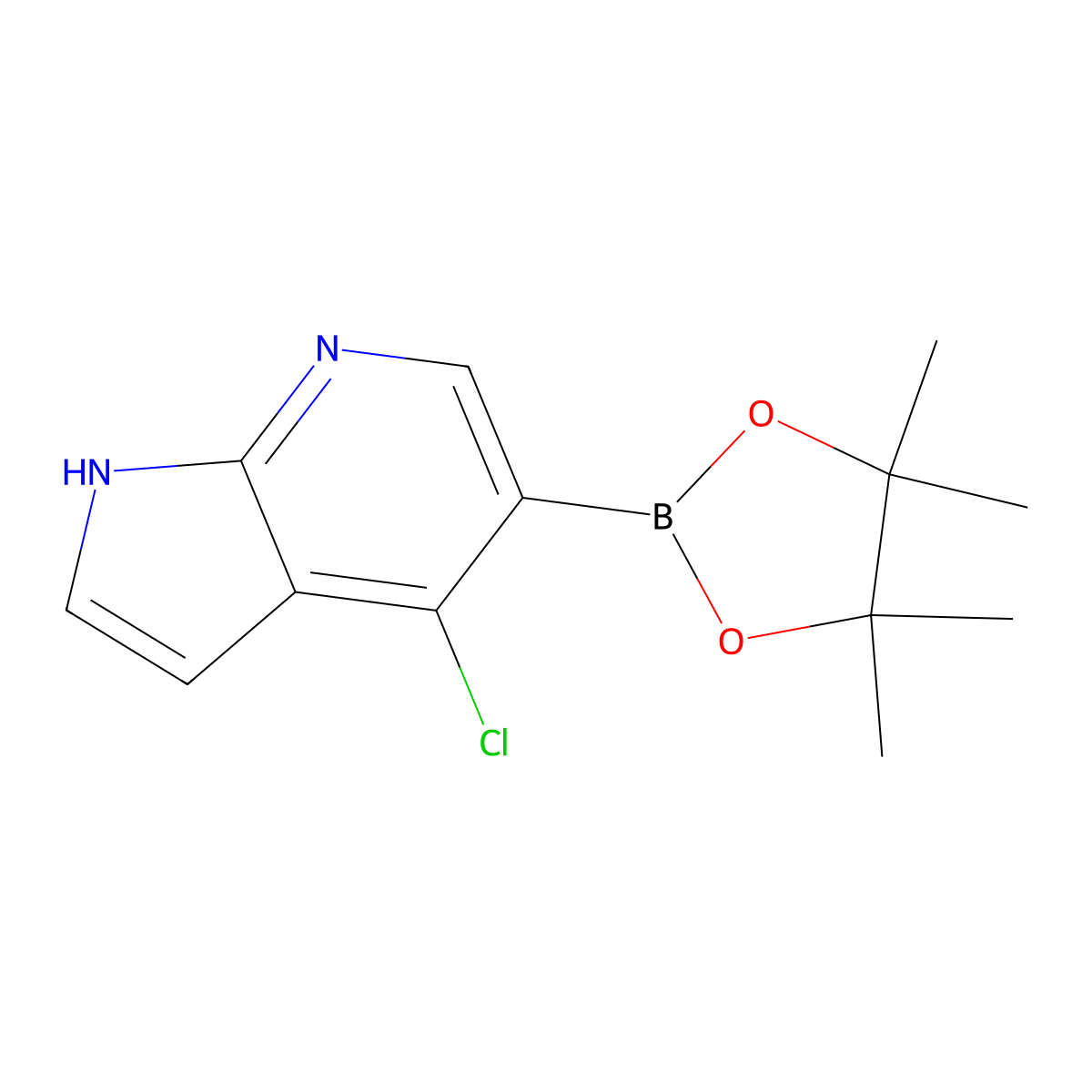 4-Chloro-5-(4,4,5,5-tetramethyl-1,3,2-dioxaborolan-2-yl)-1H-pyrrolo(2,3-b)pyridine molecular structure, CAS 1072145-24-4