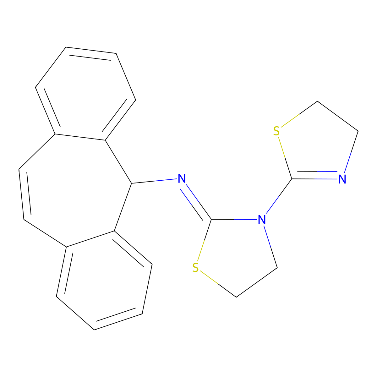 N-(3-(4,5-Dihydrothiazol-2-yl)thiazolidin-2-ylidene)-5H-dibenzo[a,d][7]annulen-5-amine molecular structure, CAS 1072145-33-5