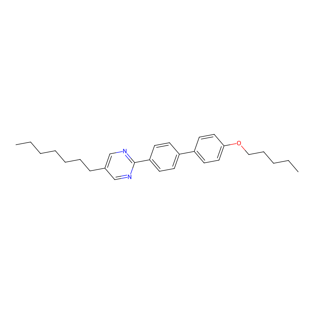 5-Heptyl-2-(4'-(pentyloxy)-[1,1'-biphenyl]-4-yl)pyrimidine molecular structure, CAS 107215-52-1