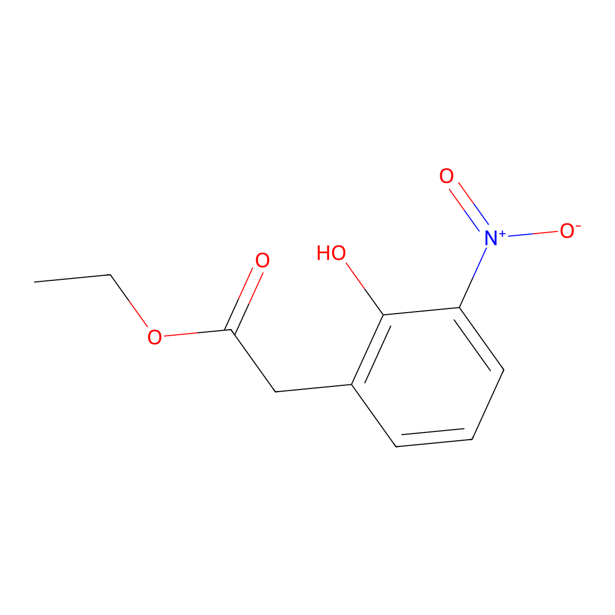 Ethyl 2-(2-hydroxy-3-nitrophenyl)acetate molecular structure, CAS 1072150-21-0