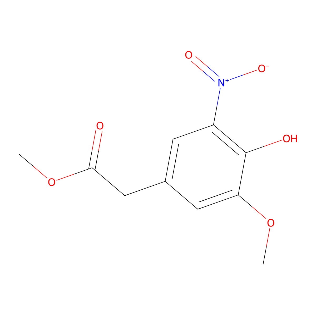 Methyl 2-(4-hydroxy-3-methoxy-5-nitrophenyl)acetate molecular structure, CAS 1072150-31-2