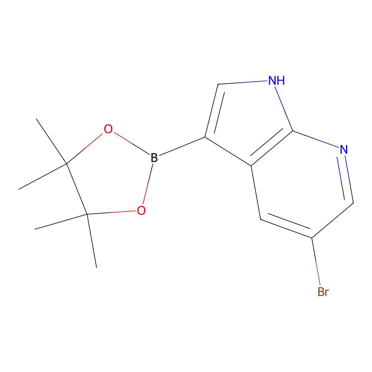5-Bromo-3-(4,4,5,5-tetramethyl-1,3,2-dioxaborolan-2-yl)-1H-pyrrolo[2,3-b]pyridine molecular structure, CAS 1072152-50-1