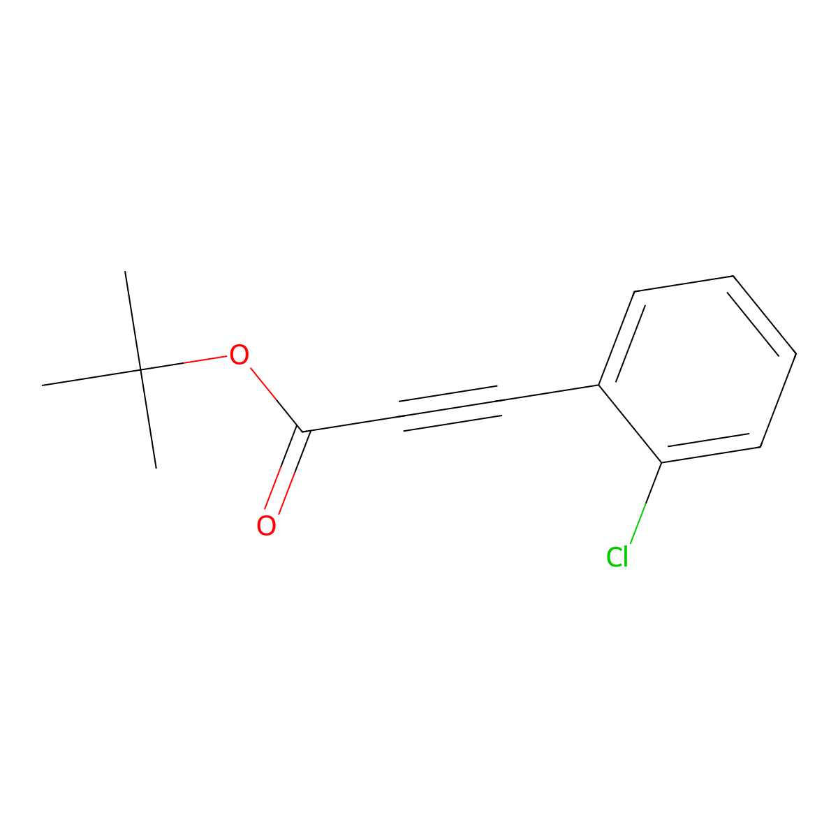 Tert-butyl 3-(2-chlorophenyl)prop-2-ynoate molecular structure, CAS 1072190-54-5