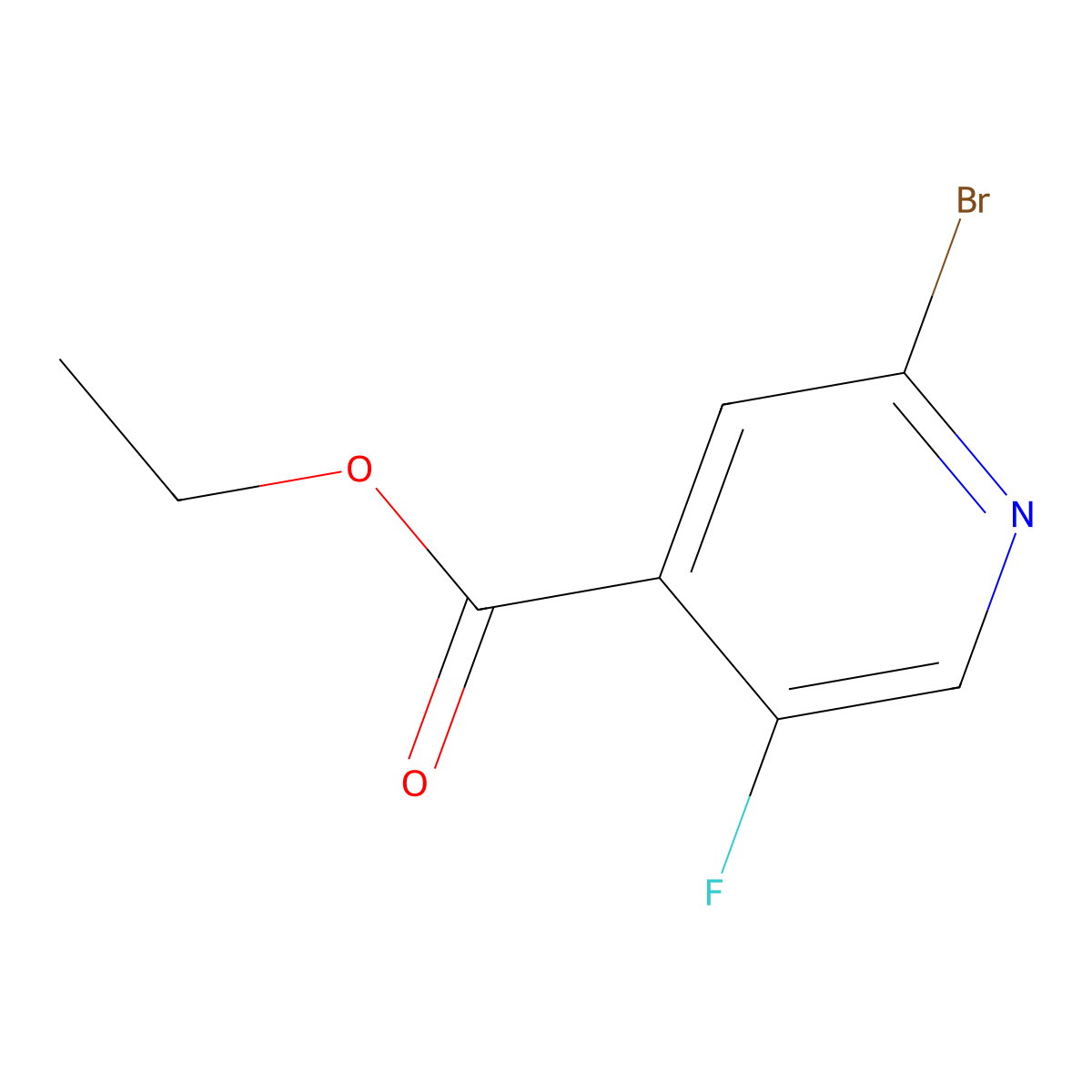 Ethyl 2-bromo-5-fluoroisonicotinate molecular structure, CAS 1072206-72-4