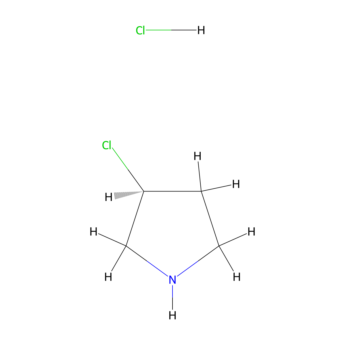 (S)-3-Chloropyrrolidine hydrochloride molecular structure, CAS 1072227-55-4