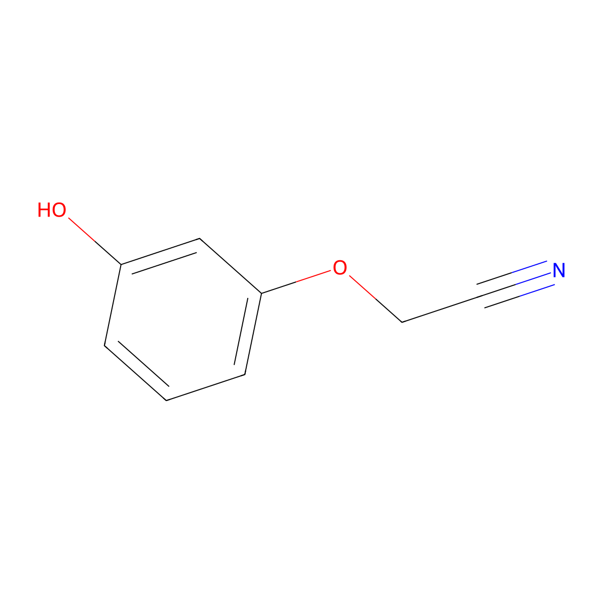 2-(3-Hydroxyphenoxy)acetonitrile molecular structure, CAS 107223-69-8
