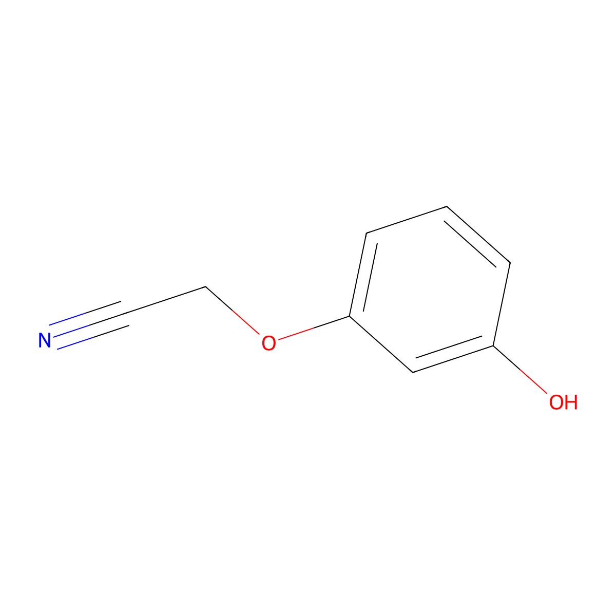 2-(3-Hydroxyphenoxy)acetonitrile molecular structure, CAS 107223-69-8