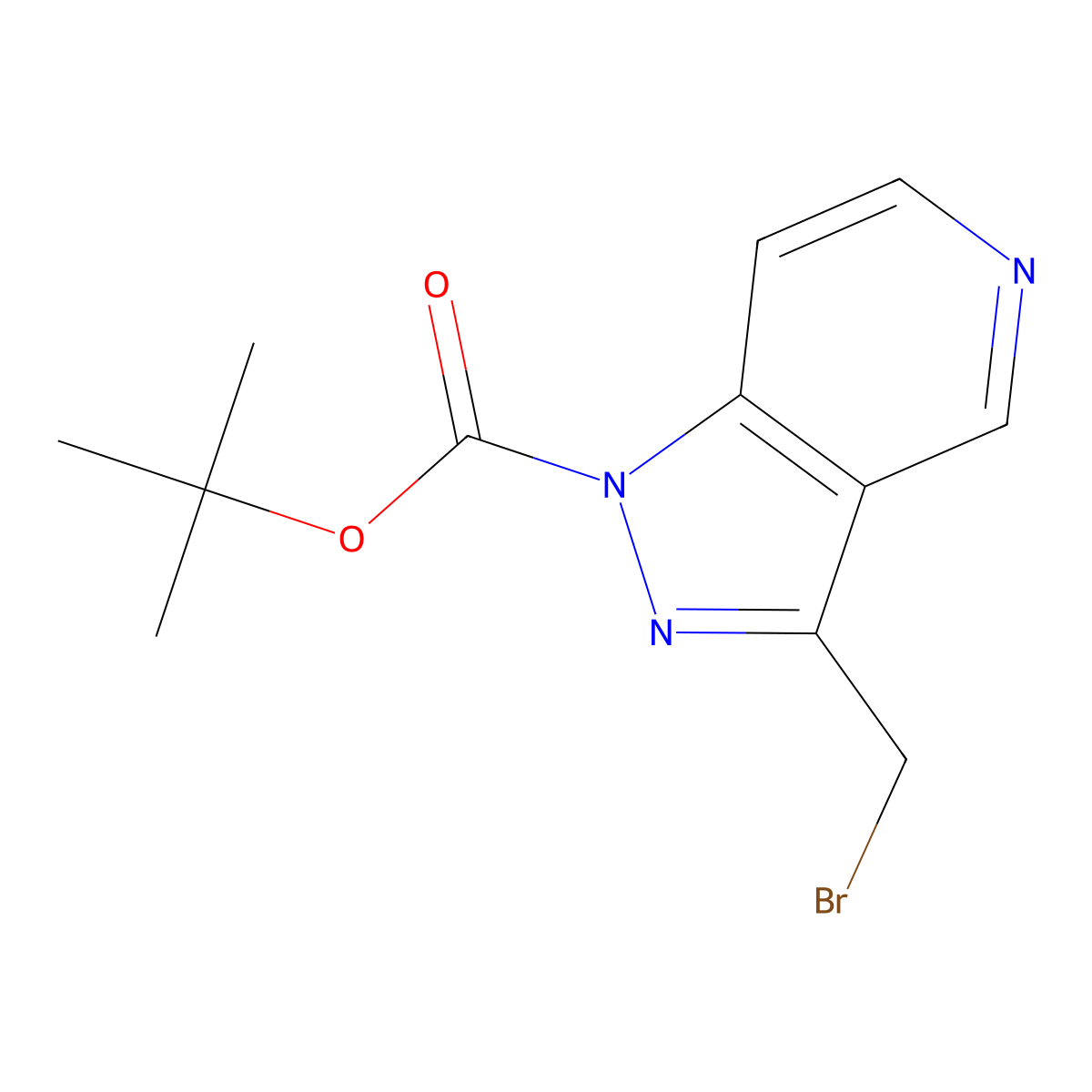 tert-butyl 3-(bromomethyl)-1H-pyrazolo[4,3-c]pyridine-1-carboxylate molecular structure, CAS 1072249-77-4