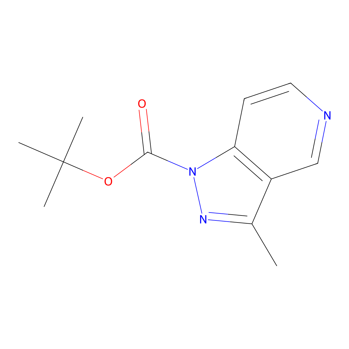 tert-butyl 3-methyl-1H-pyrazolo[4,3-c]pyridine-1-carboxylate molecular structure, CAS 1072249-83-2