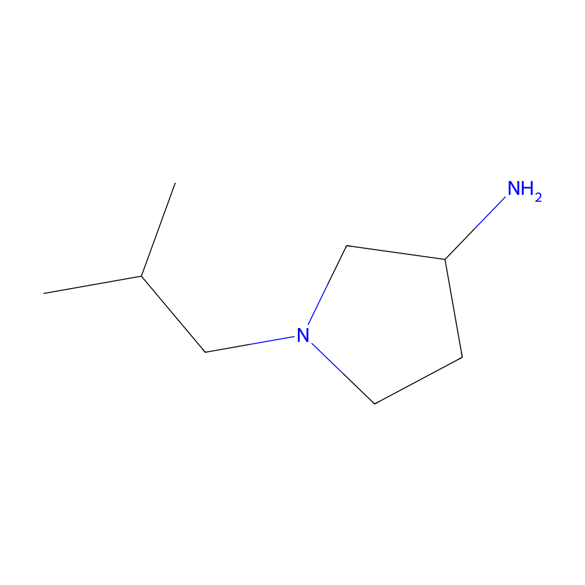 (S)-1-Isobutylpyrrolidin-3-amine molecular structure, CAS 1072268-18-8