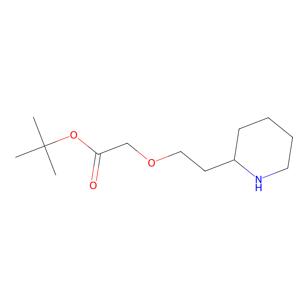 tert-butyl 2-[2-[(2S)-piperidin-2-yl]ethoxy]acetate molecular structure, CAS 1072354-85-8