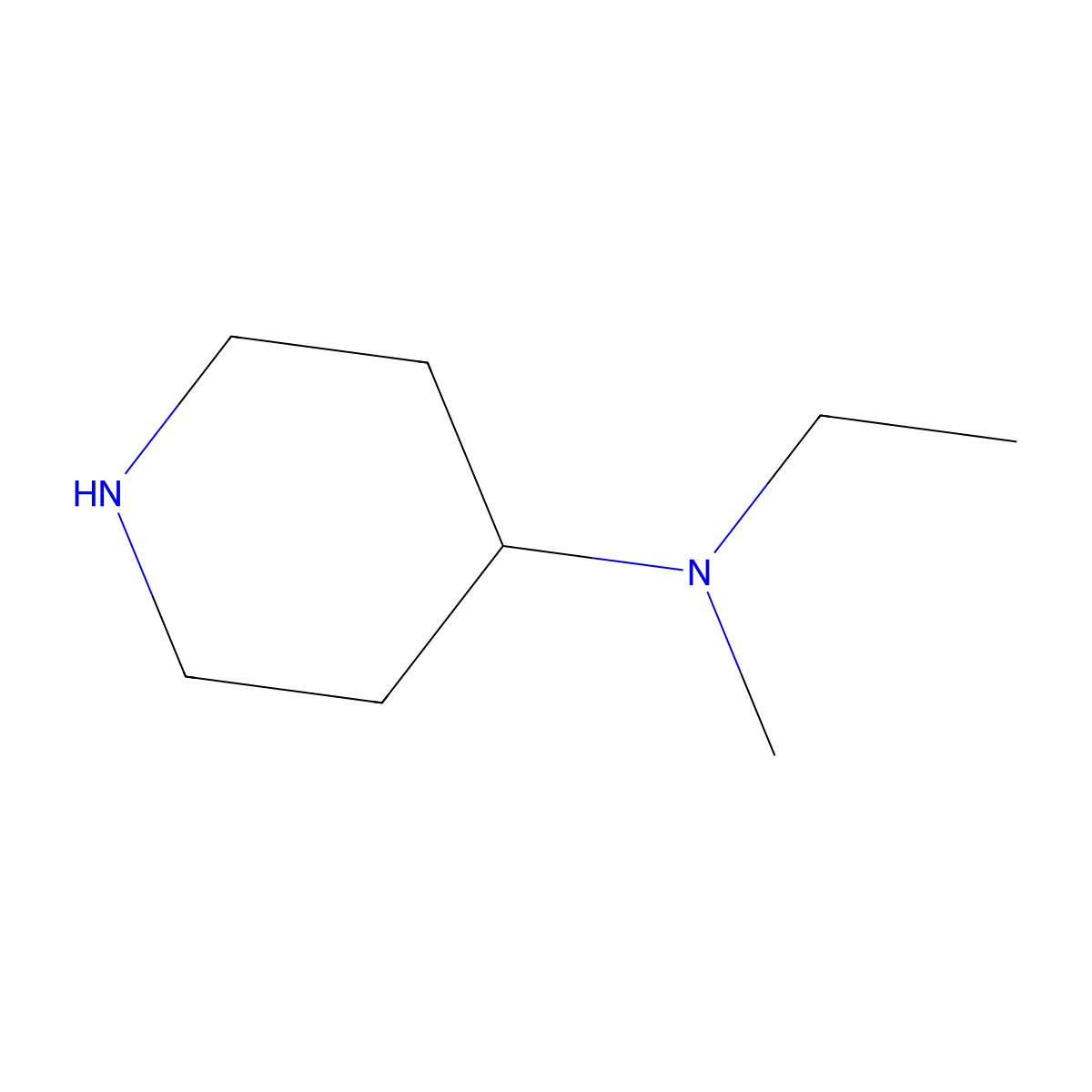 N-ethyl-N-methylpiperidin-4-amine molecular structure, CAS 1072412-09-9