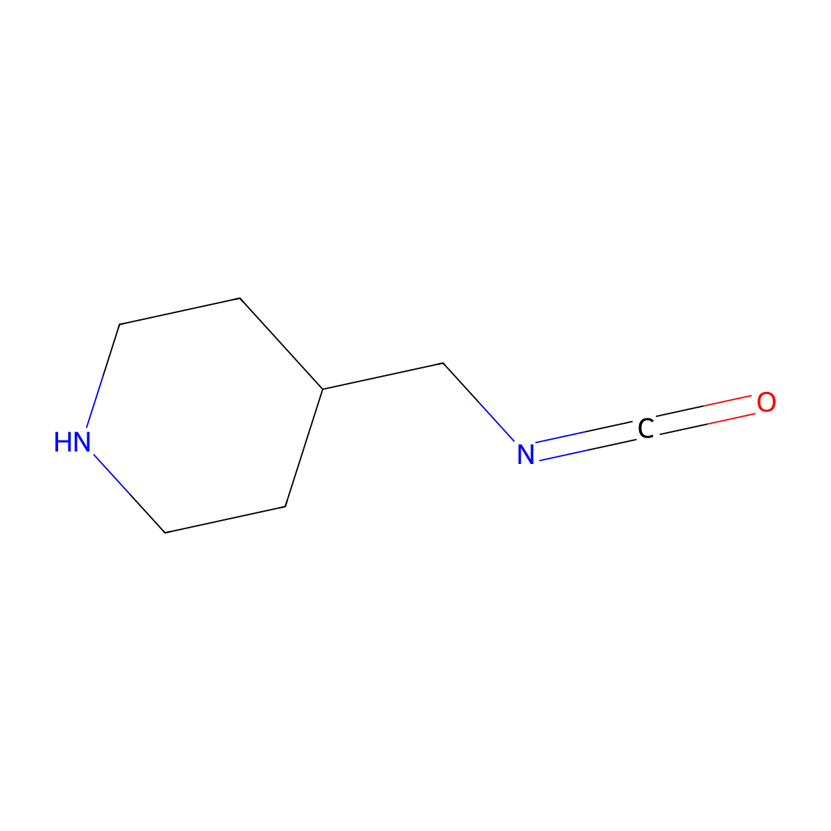 4-(Isocyanatomethyl)piperidine molecular structure, CAS 1072417-53-8